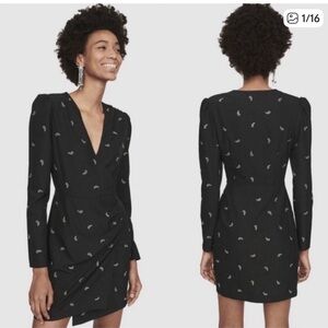 Maje / Rubio Paisley-Embellished Mini Dress / Size 2